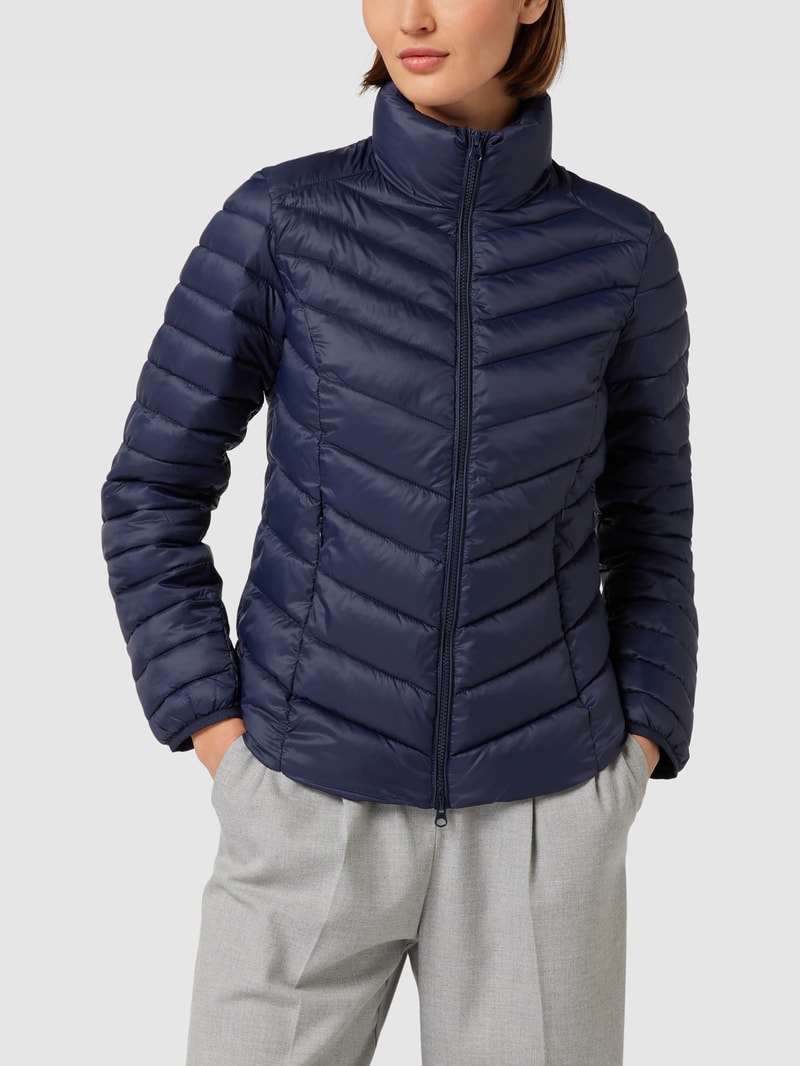 Steppjacke mit Stehkragen in dunkelblau