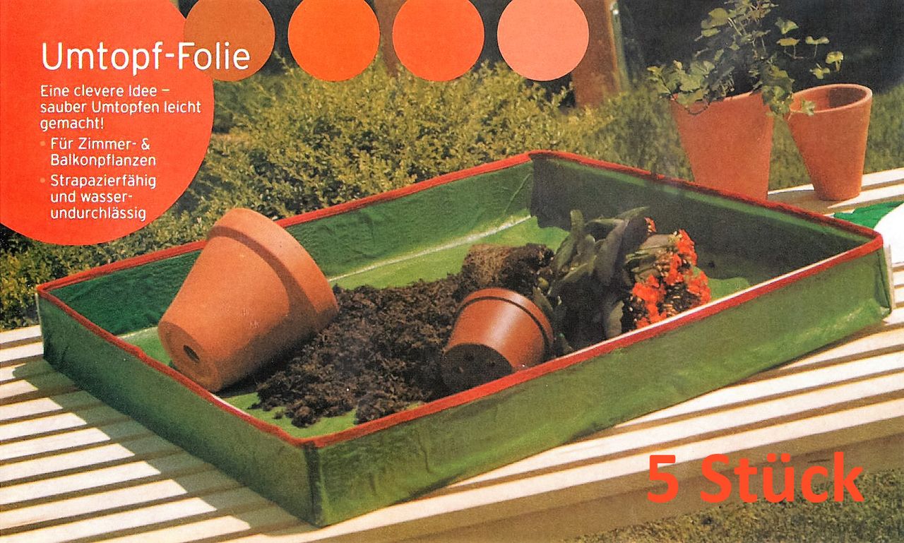 Grasekamp 5 Stück Umtopffolie Umtopfhilfe Allzweck Pflanzunterlage Arbeitsunterlage Universal