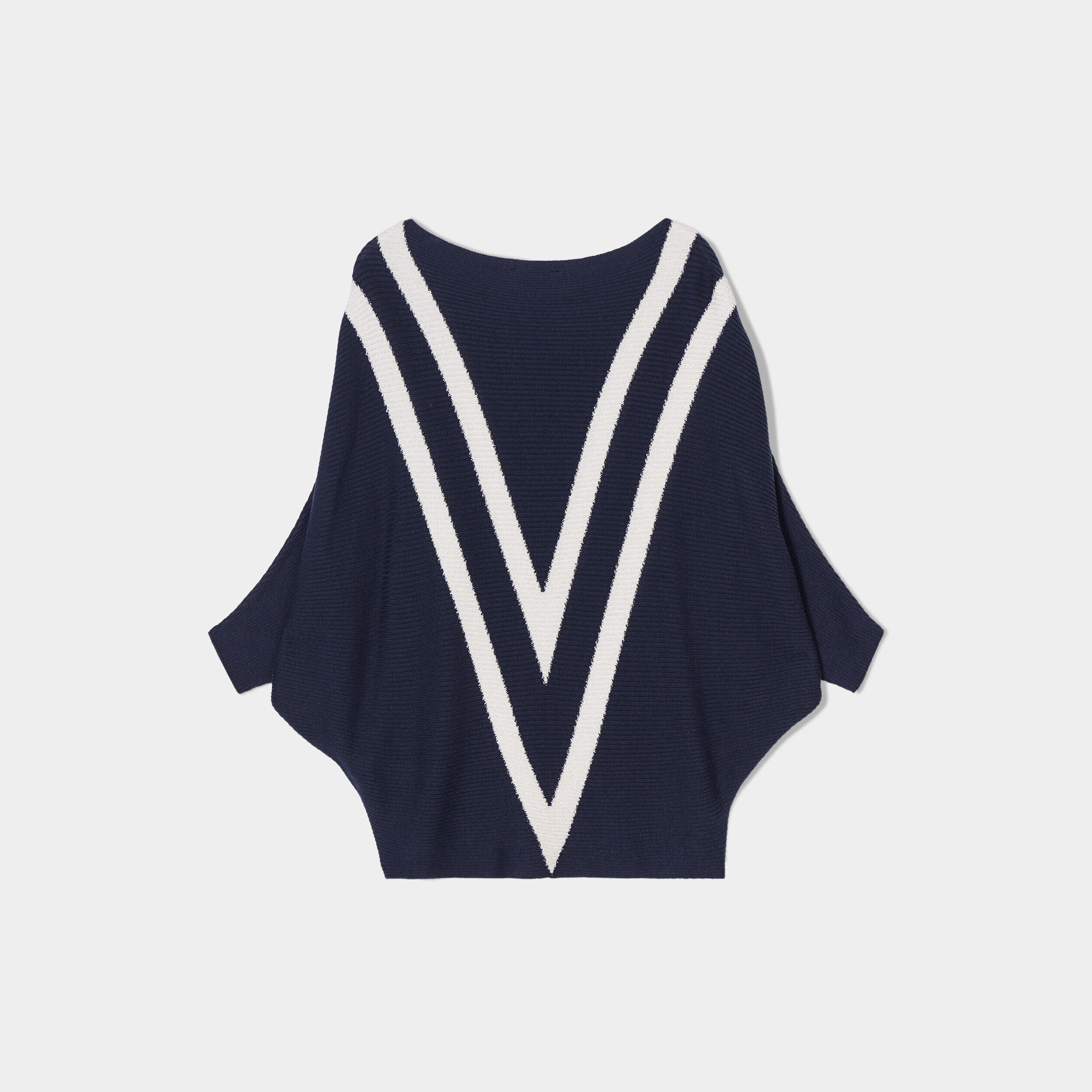 Pull manches chauves-souris bleu marine femme | Cache Cache