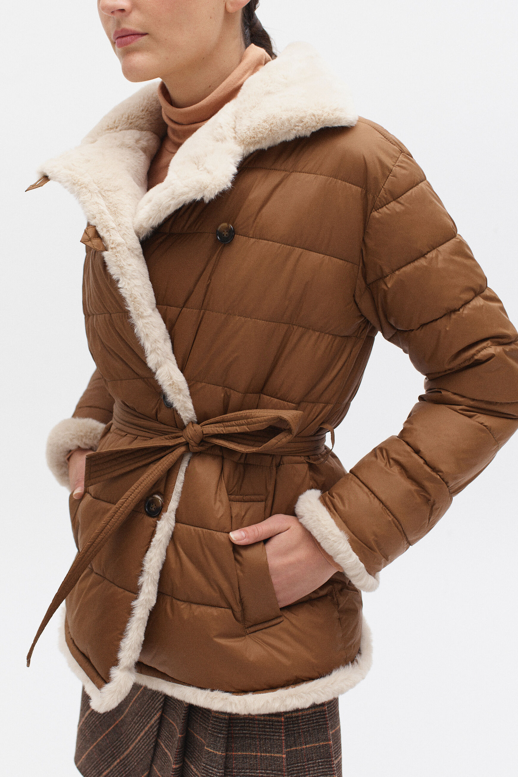 Doudoune rosalie taupe femme