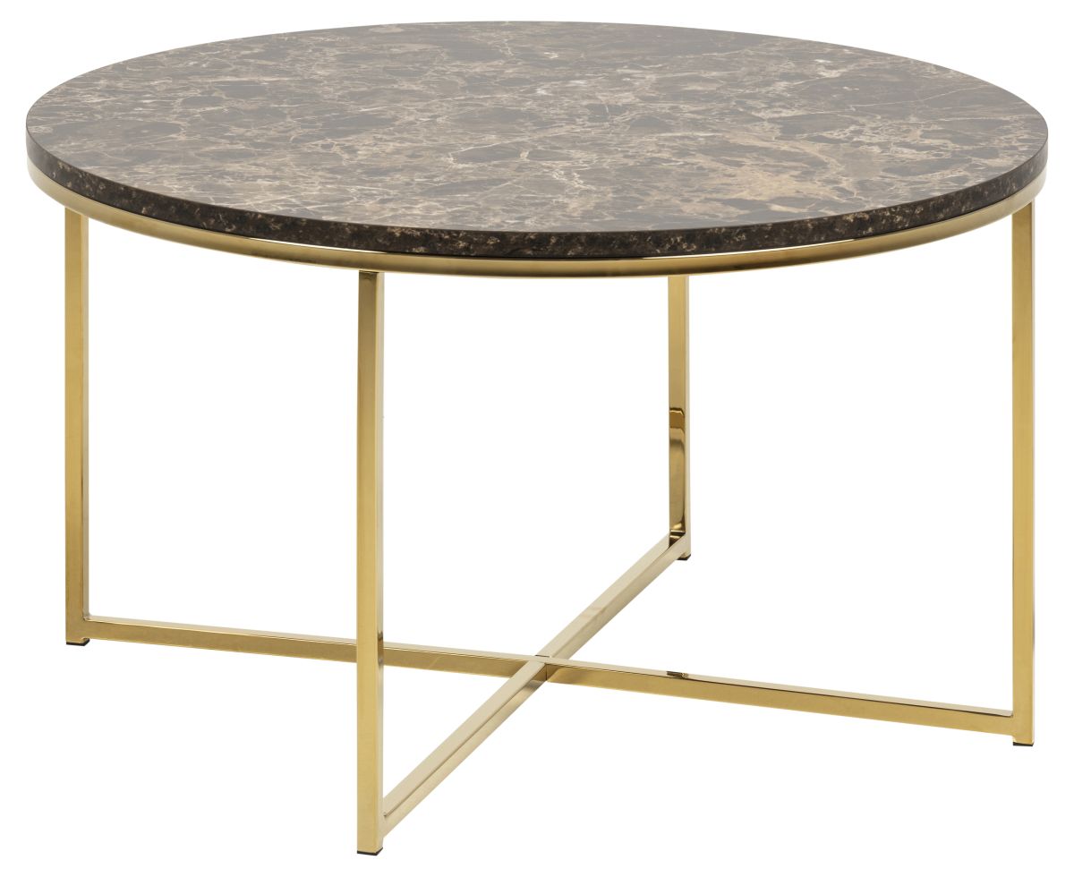 Couchtisch Alisma Braun Gold Ø 80 cm
