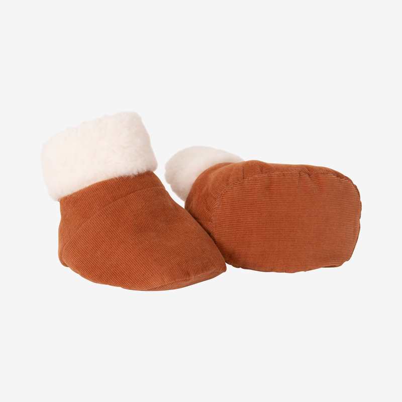 Chaussons réversibles bébé caramel marron Catimini