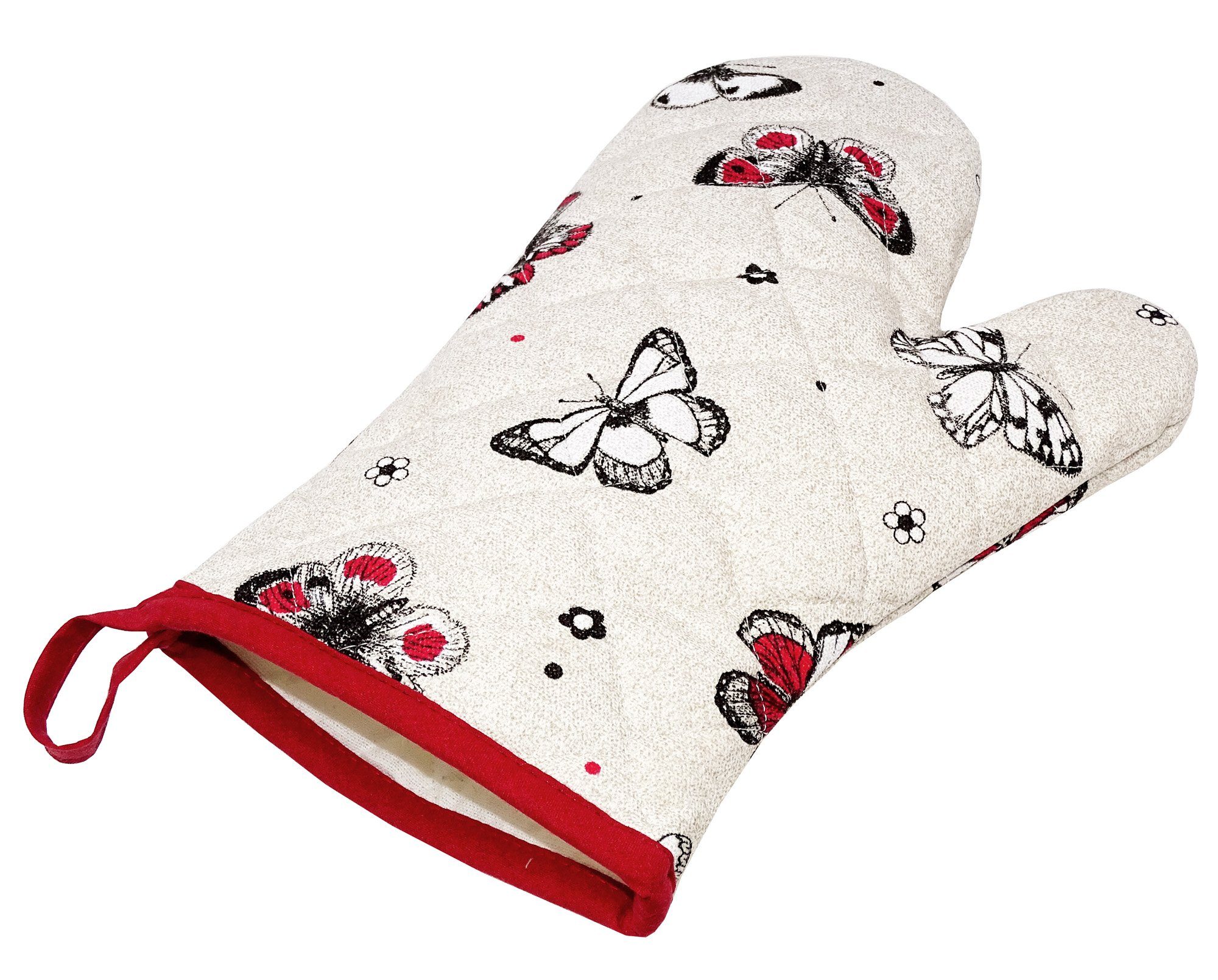 Lashuma Topfhandschuhe Schmetterling, (Set, 2-tlg), Ofenhandschuh 2er Set, Küchenhandschuhe 30 x 20 cm