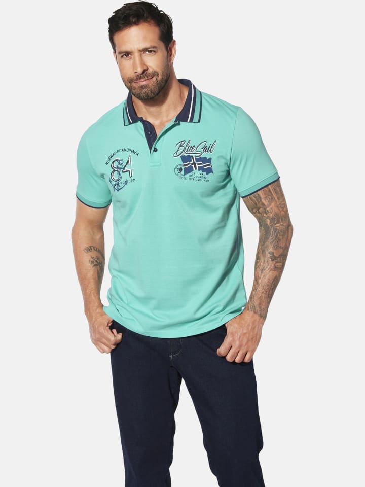 Jan Vanderstorm Poloshirt OLFGIR in türkis günstig kaufen