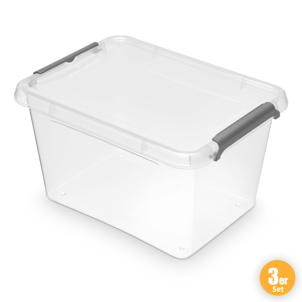 Toptex Ordnung Clipboxen, je ca. 19,5 x 15 x 11 cm - 3er-Set