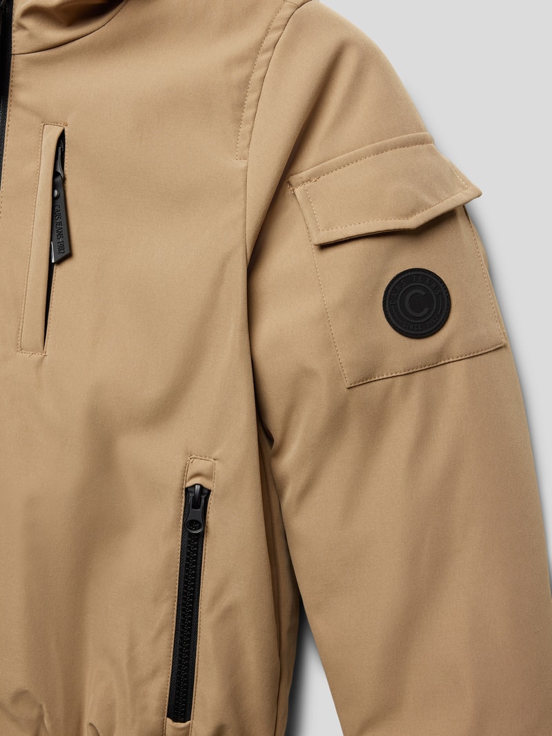 Jacke mit Label-Patch Modell 'Rusthan' in schwarz