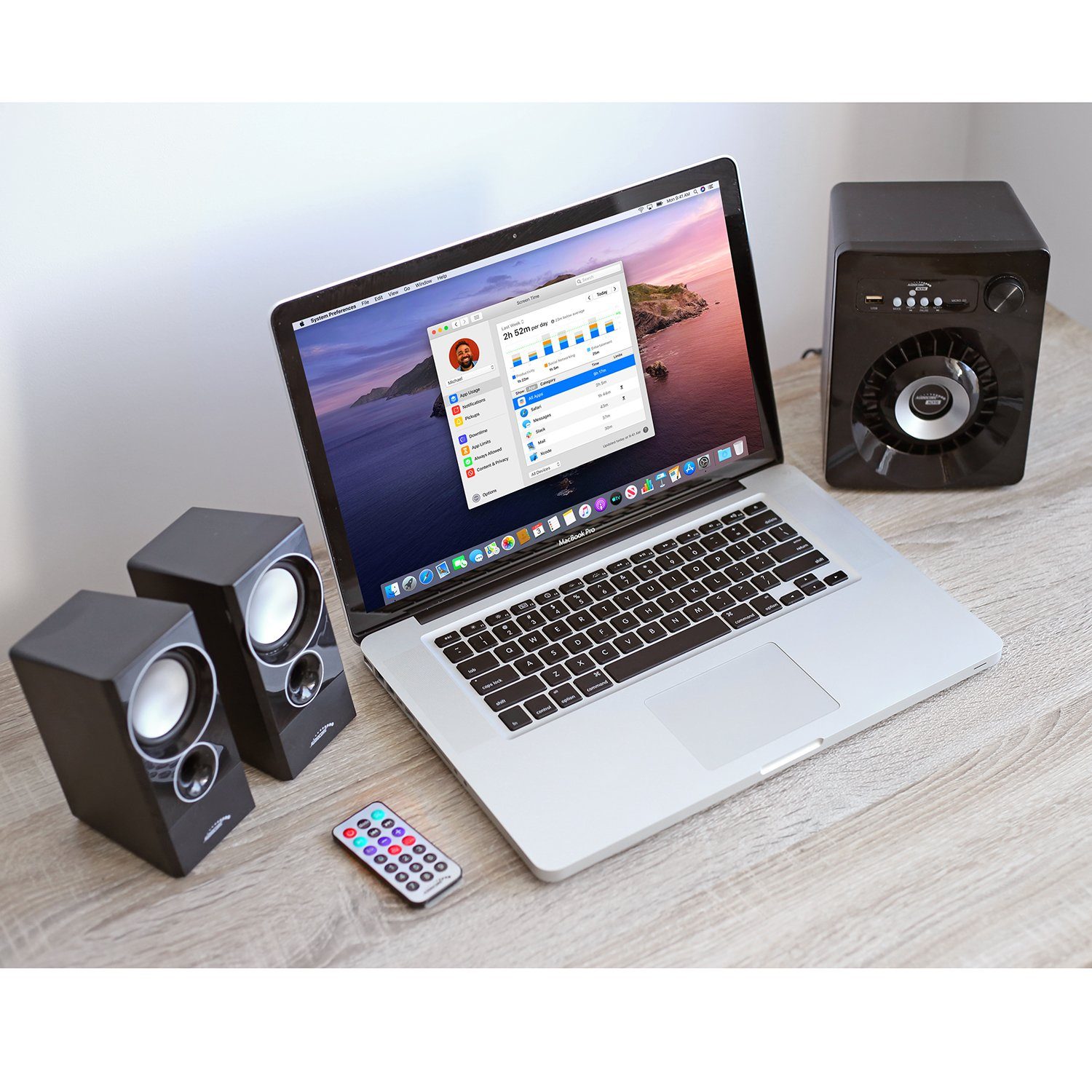 Audiocore AC910 2.1 Lautsprechersystem (Bluetooth, 55 W, AUX, USB, SD, UKW-Radio, inkl. Fernbedienung)