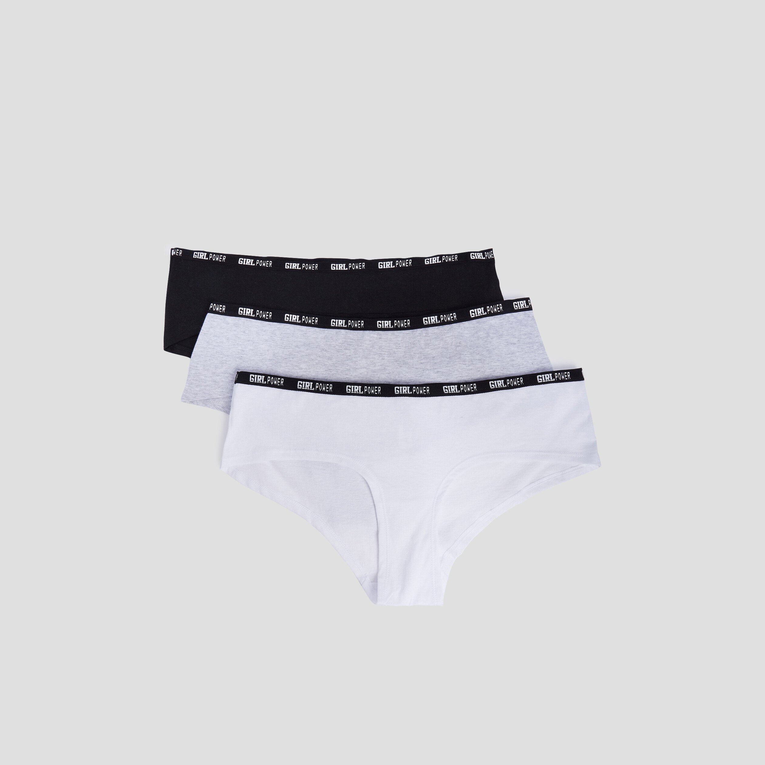 Lot 3 shortys en coton noir femme | La Halle