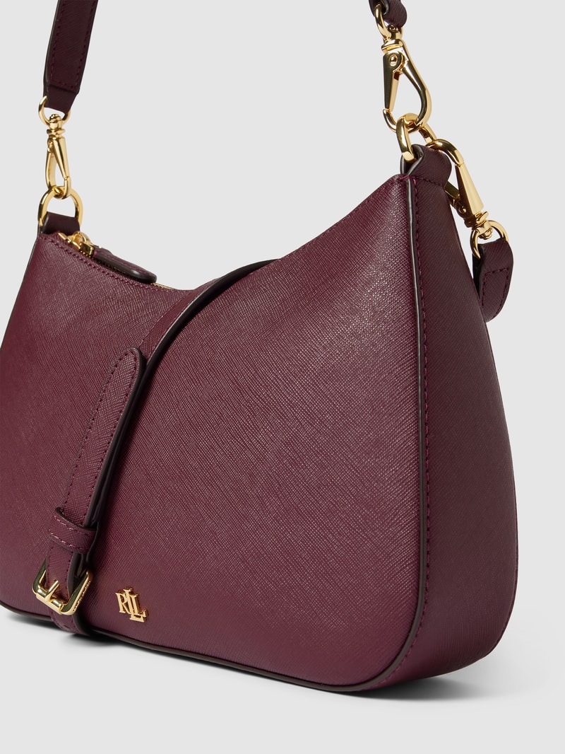 Schultertasche mit Label-Applikation Modell 'DANNI' in bordeaux rot