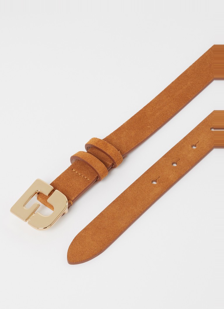 Curea de piele intoarsa cu logo Gerard Darel Lauren