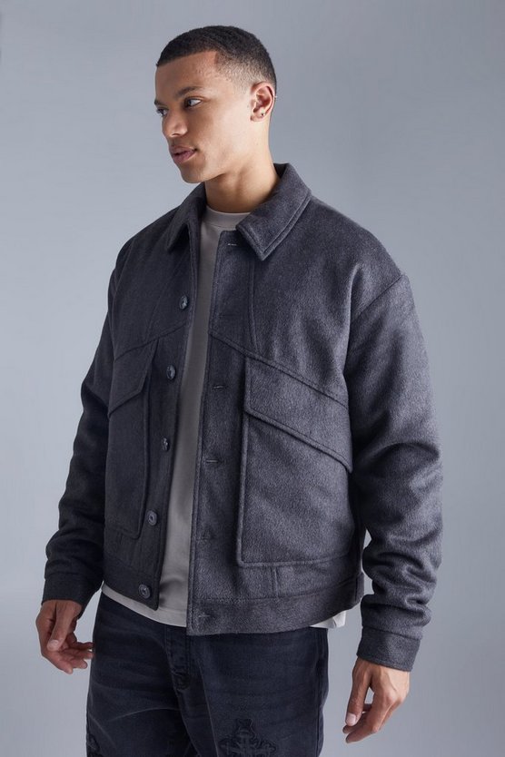 Tall gepolsterte Melton Harrington-Jacke