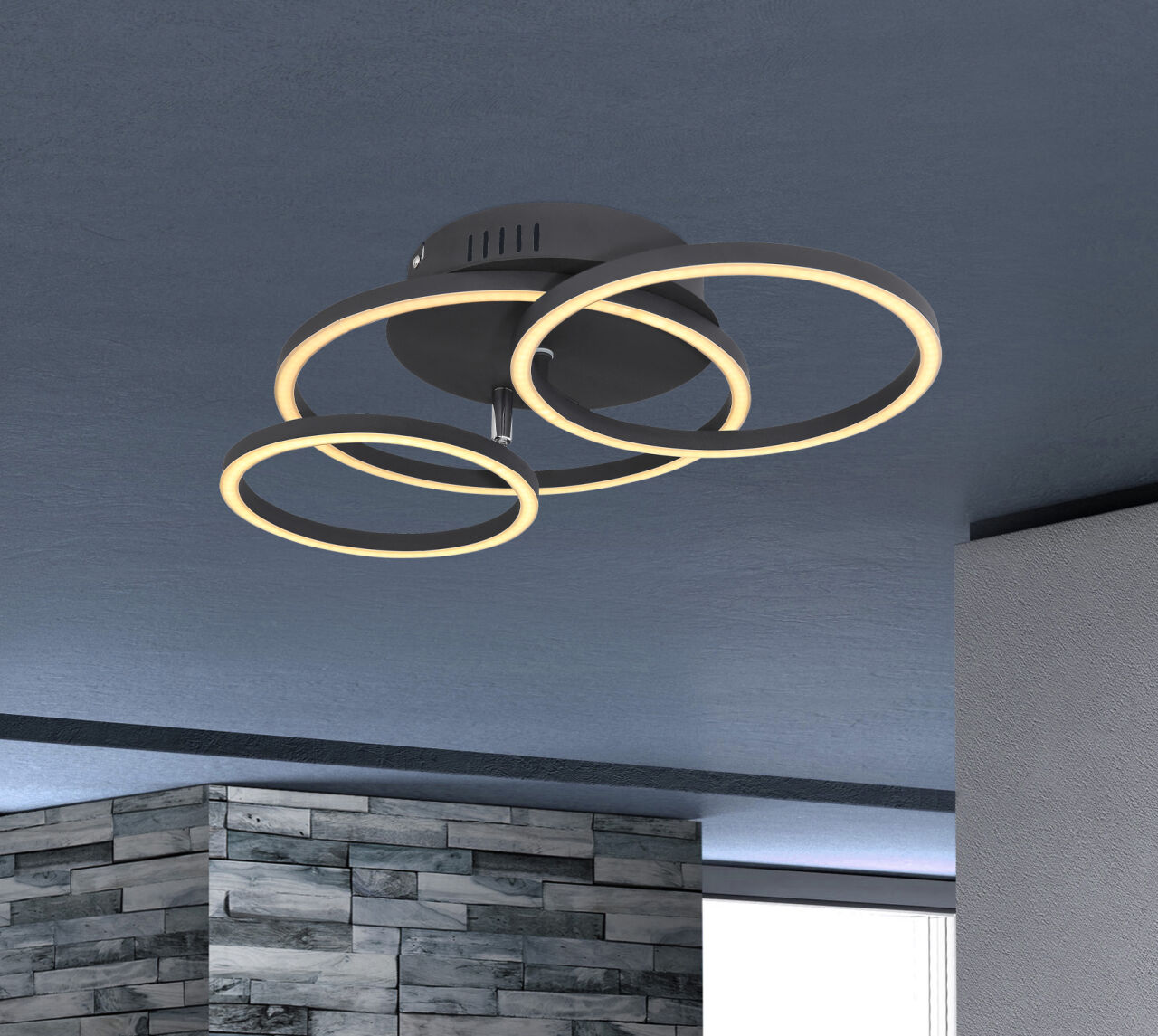 Globo Lighting - KENDY - Deckenleuchte Metall schwarz matt, LED