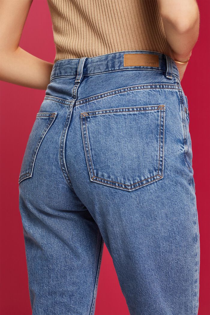 Mom-Jeans mit hohem Bund, Baumwollmix