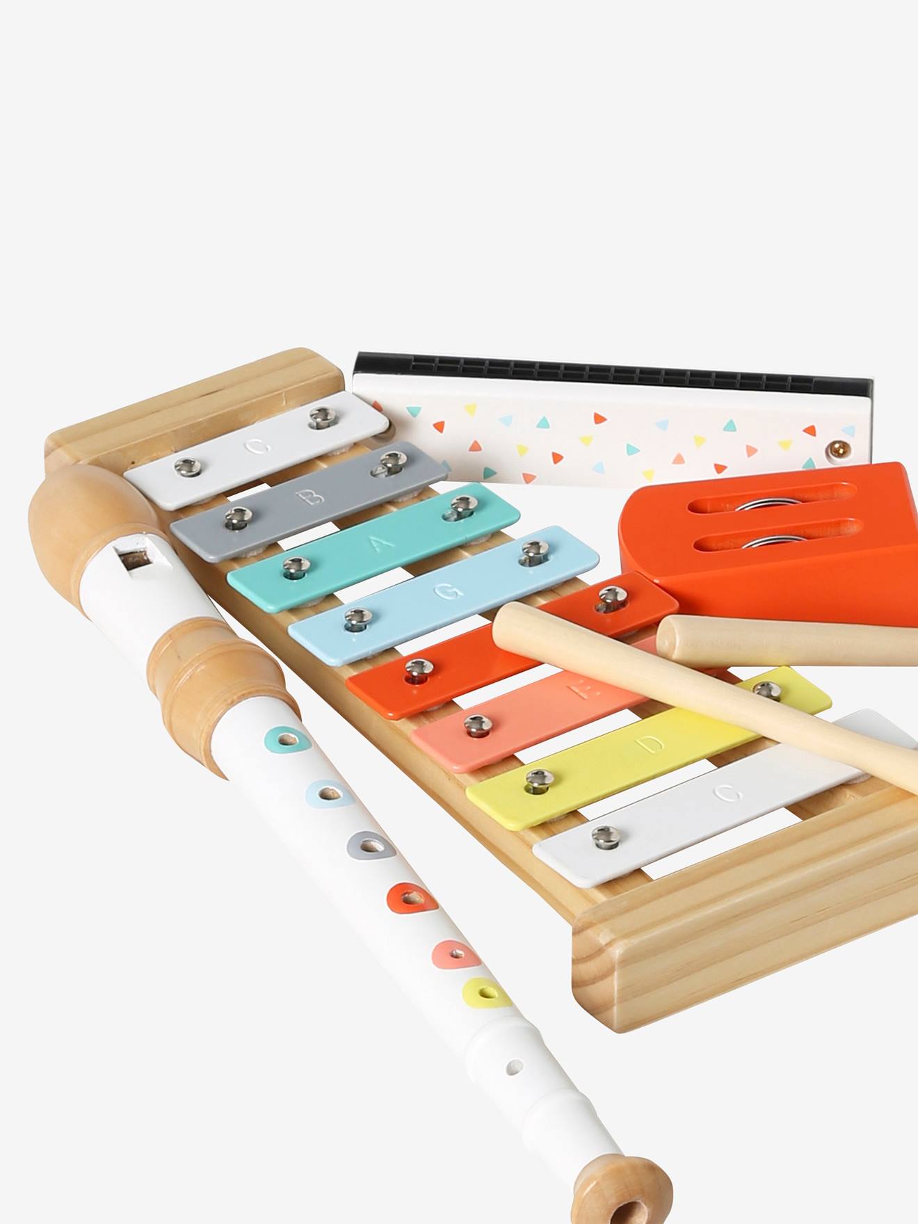 Set 4 instruments de musique en bois FSC® rouge