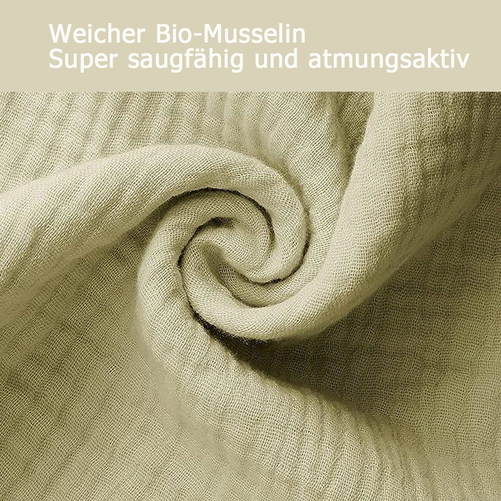 Sarfly Lätzchen 10 Stück Lätzchen Baby Absorbierende Dreieckstuch, (Vier Stockwerke Weiche & Absorbierende Musselin Halstüch, 10-St., mit Verstellbares Druckknopf), für Jungen, Mädchen Neugeboren, Unisex
