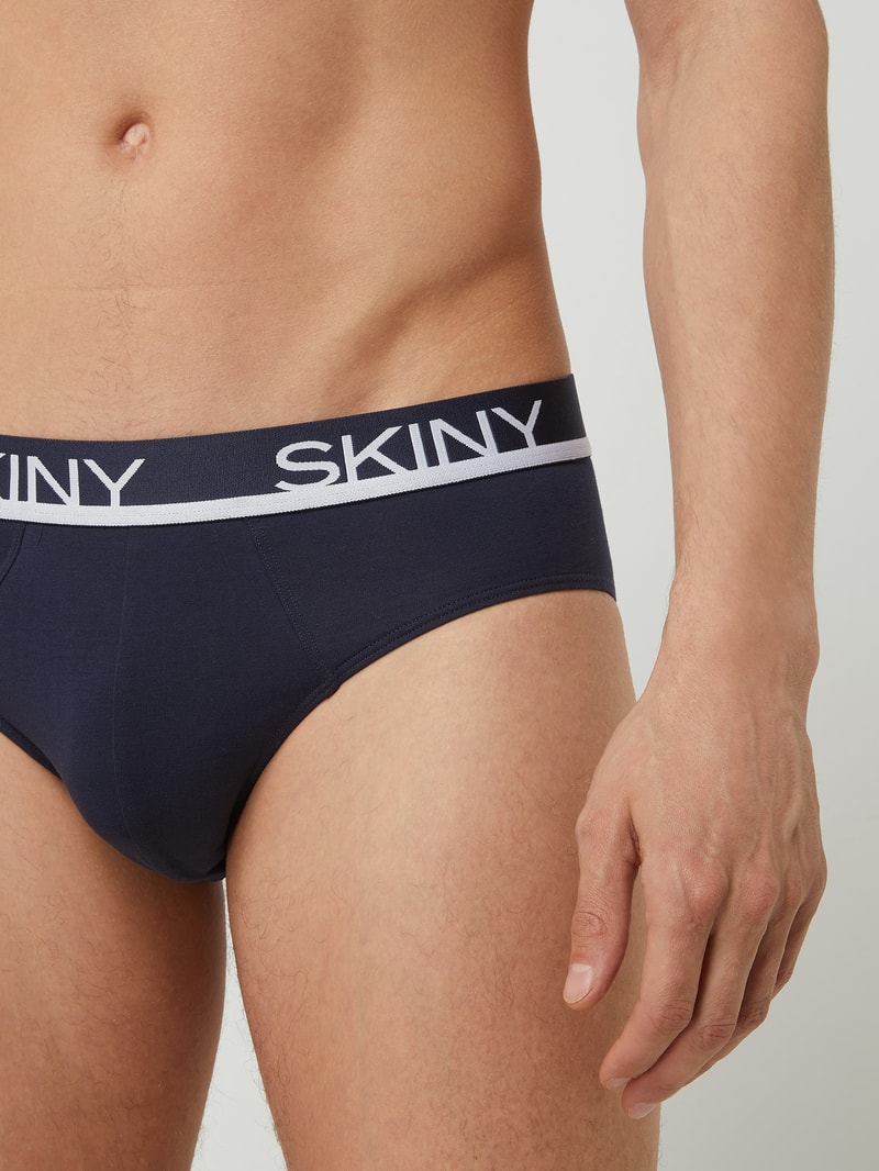 Slip mit Stretch-Anteil im 3er-Pack in mittelgrau meliert