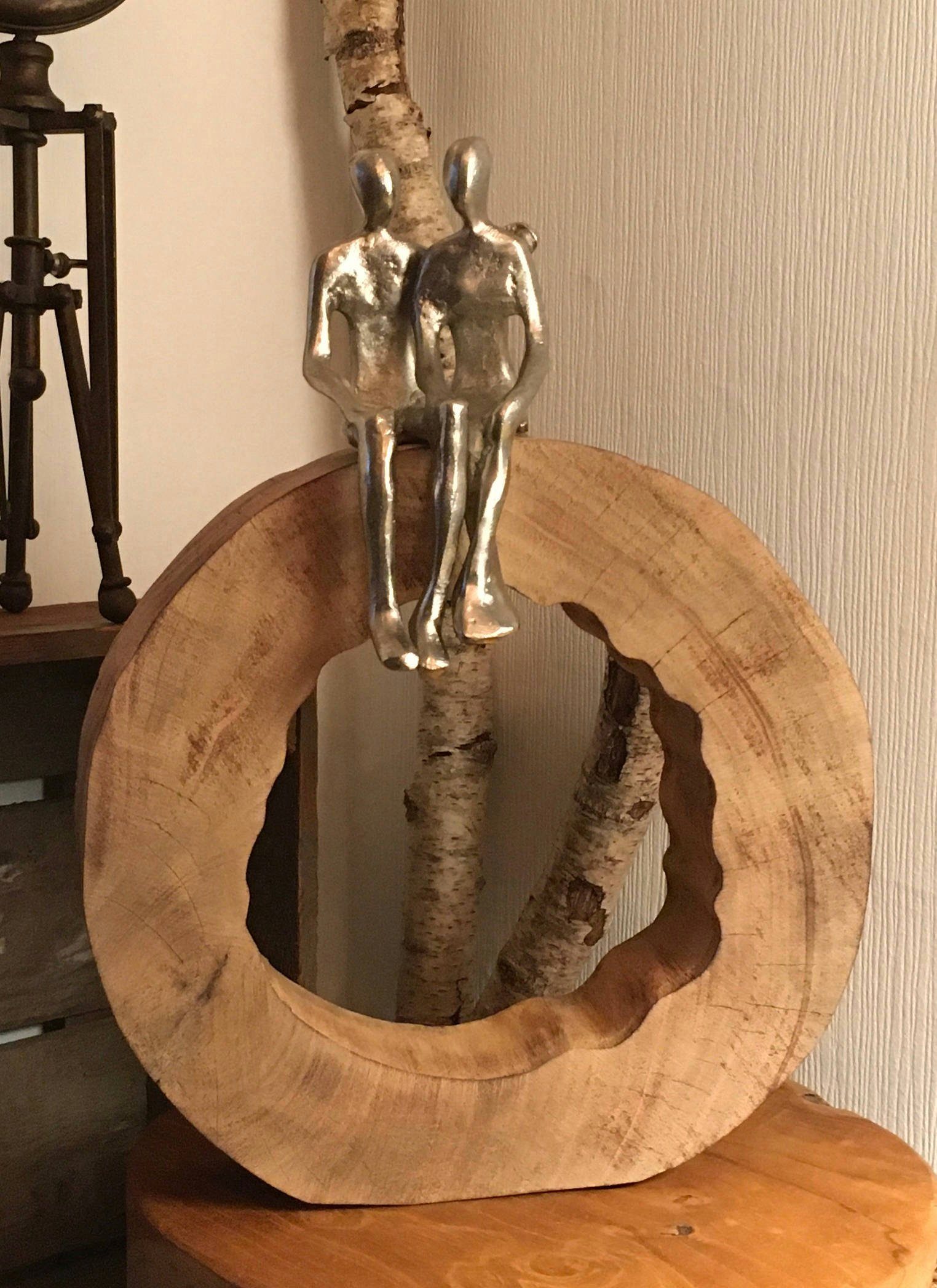 Moritz Skulptur Skulptur Holz Be Together 39x28x6 cm, Dekoobjekt Holz Tischdeko Fensterdeko Wanddeko Holzdeko