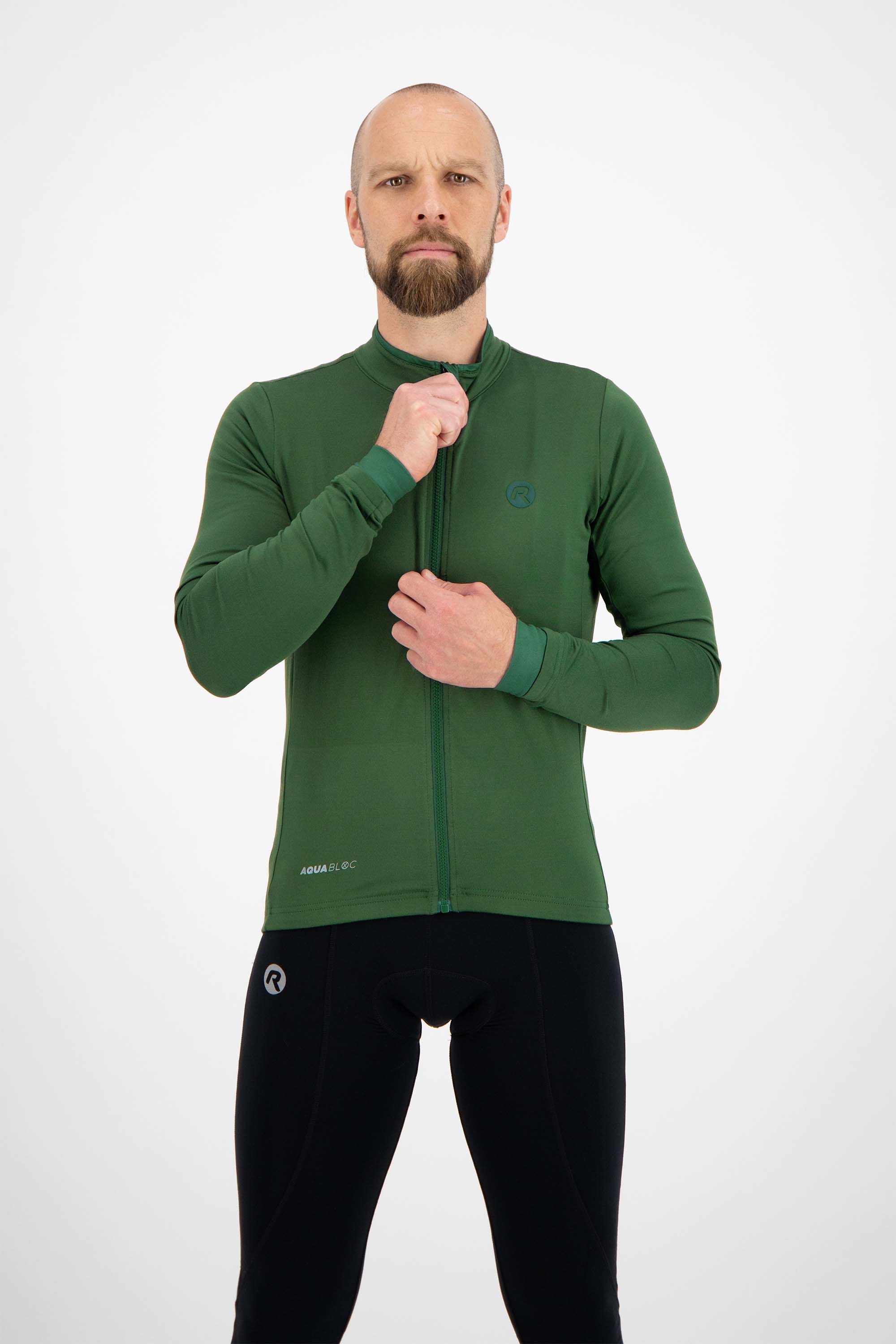 Rogelli Essential Green Herren Langarm-Radtrikot