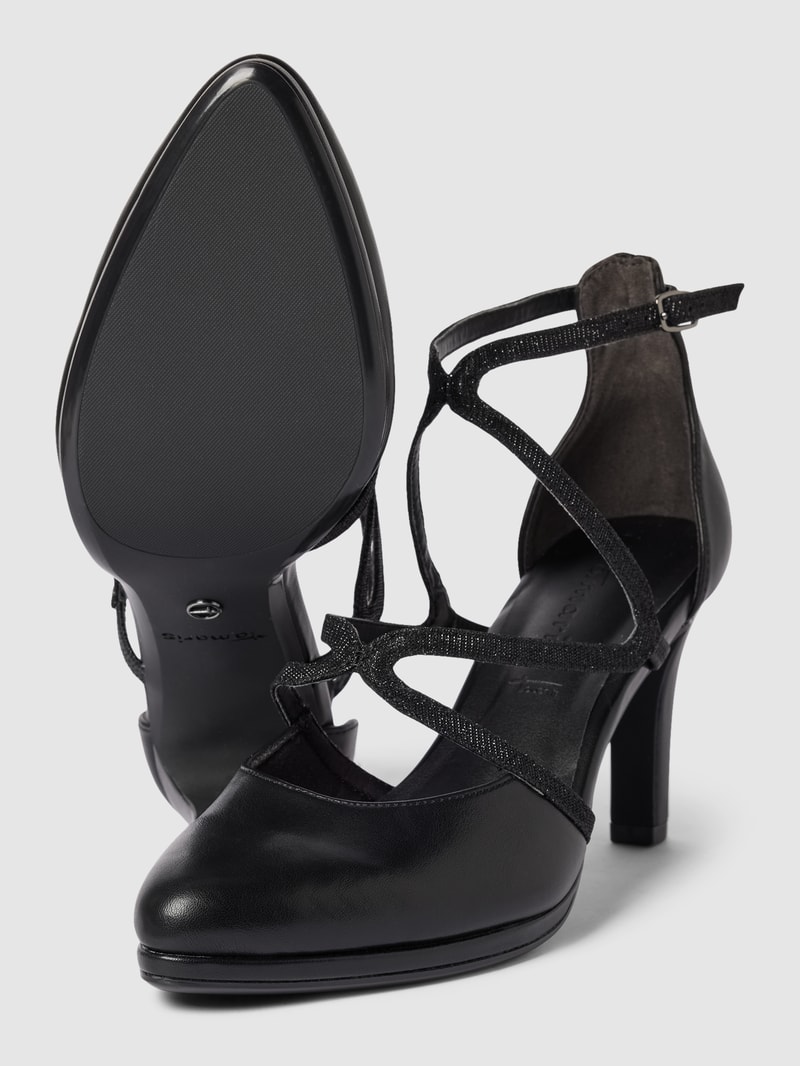 Pumps mit Riemchen in schwarz