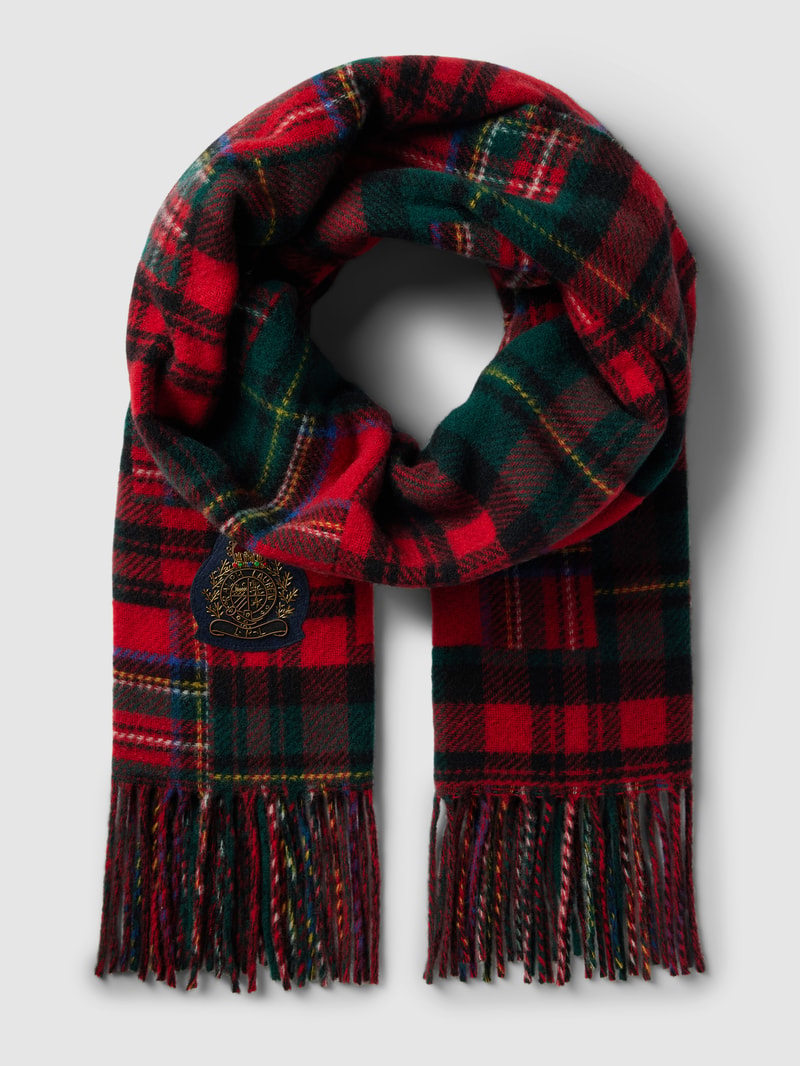 Schal mit Tartan-Karo Modell 'OBLONG' in rot