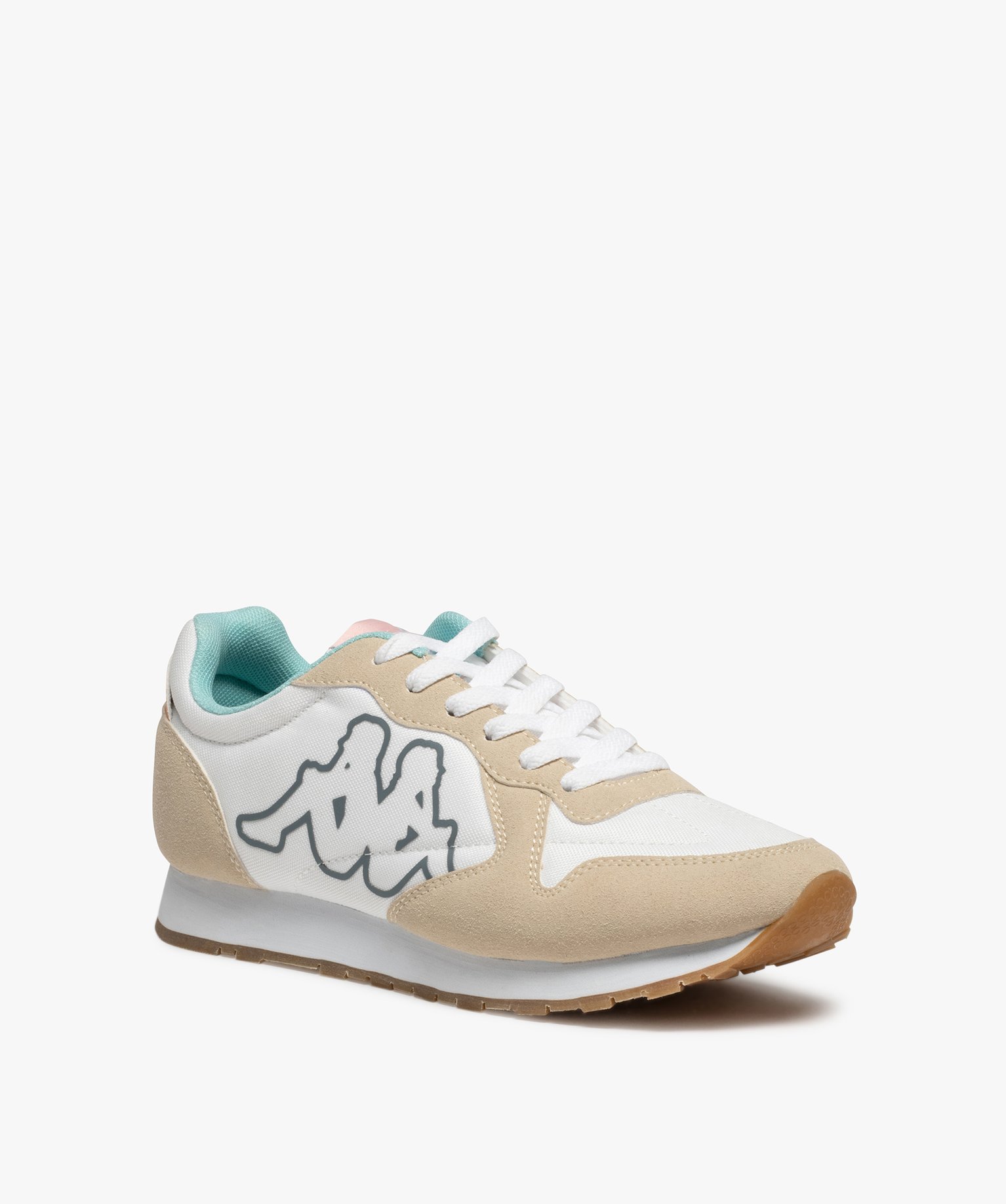 Baskets femme multi-matières – Kappa Electraw blanc | GEMO