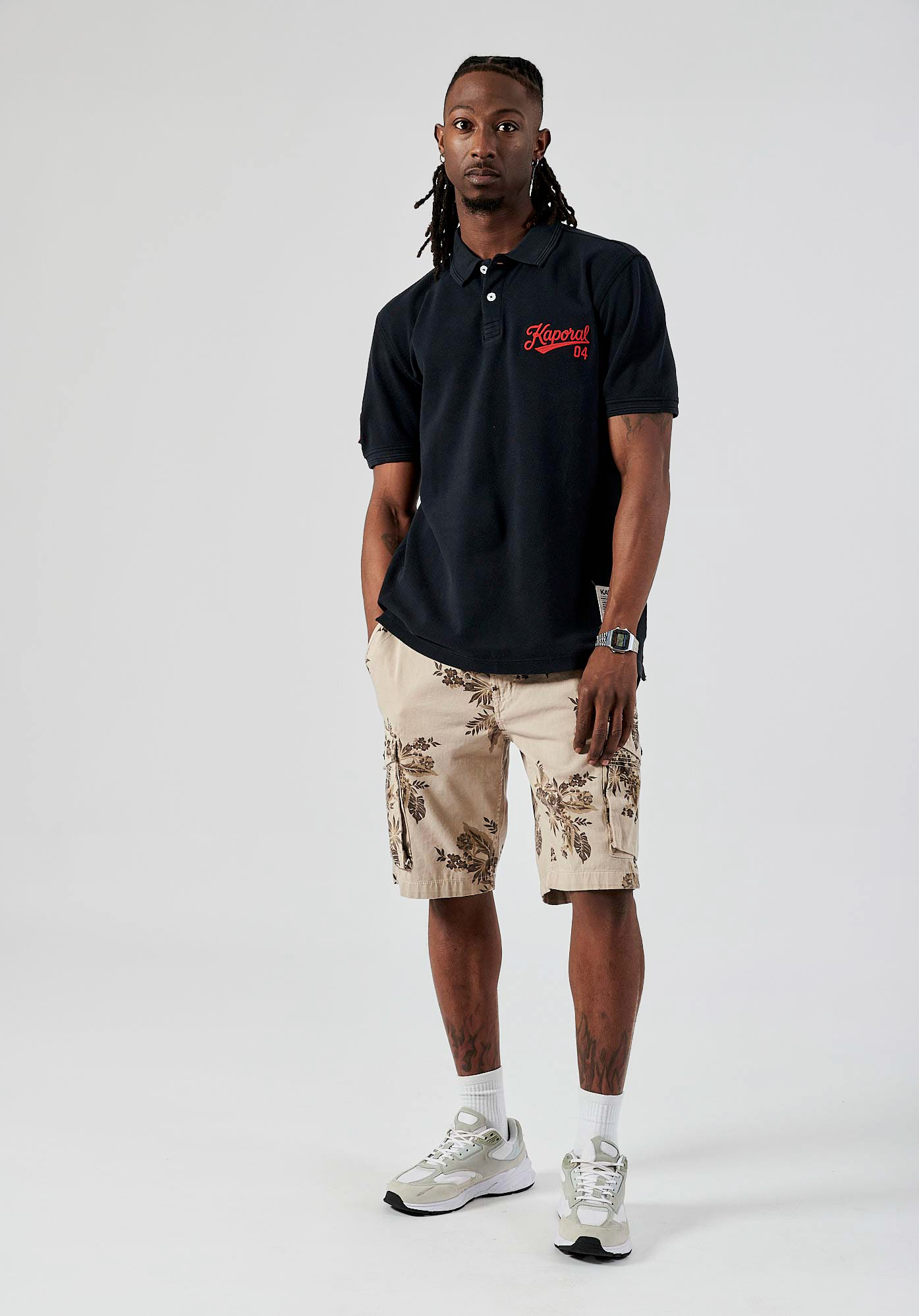 BARNI  Polo noir Homme en 100% coton bio