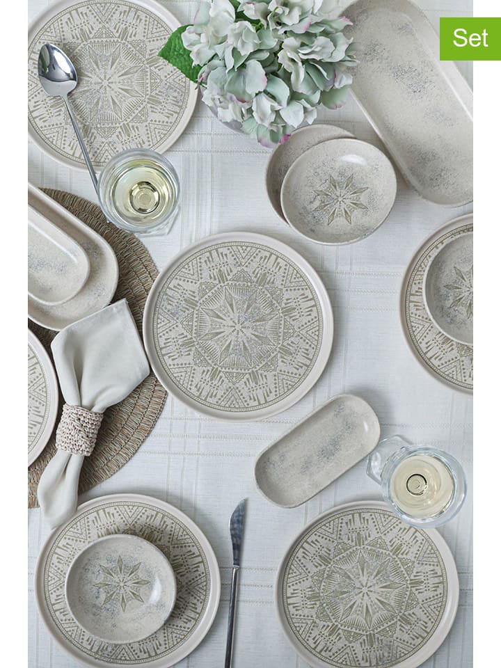 Hermia 14tlg. Frühstücks-Set in Taupe in Grau/ Hellbraun günstig kaufen onesize