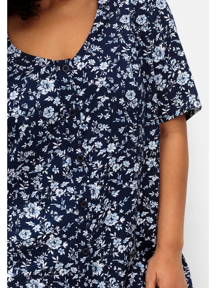sheego Midikleid in marine gemustert günstig kaufen