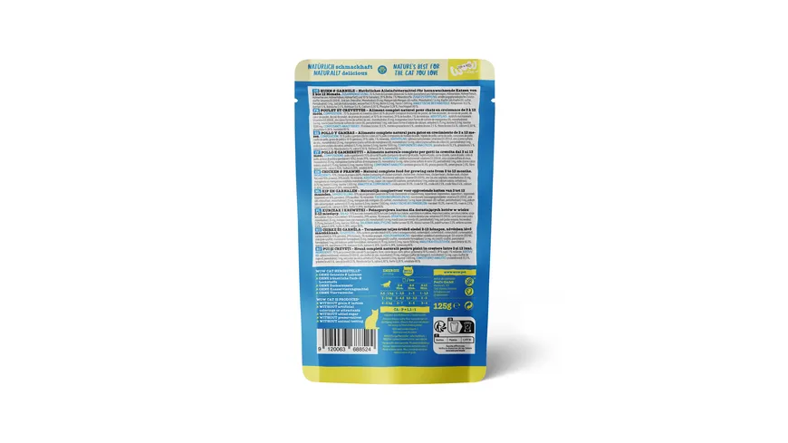 WOW Katzennassfutter Junior Huhn & Garnele 125 g