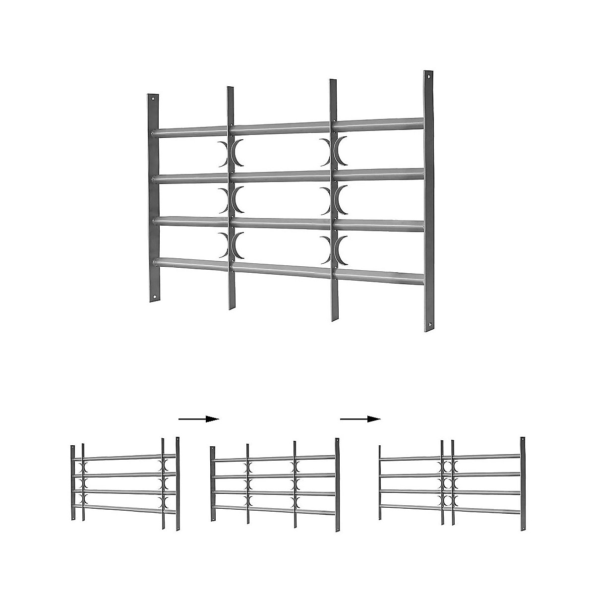 60x50-65cm Balkongeländer Fenster Geländer Stahl Schutzgitter Einbruchschutz