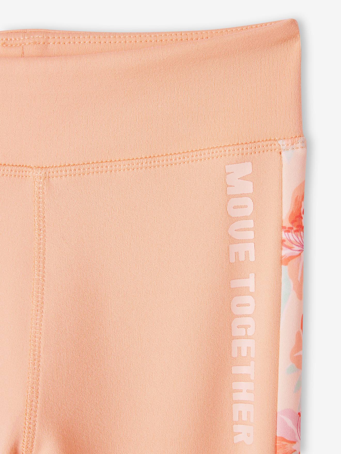 Vertbaudet Mädchen Sportleggings mit Kontraststreifen - koralle