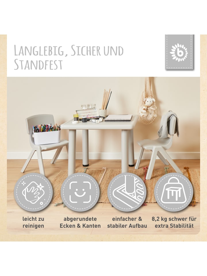 Bieco Spielwaren Kindertisch, Design: Eisgrau in Grau günstig kaufen onesize