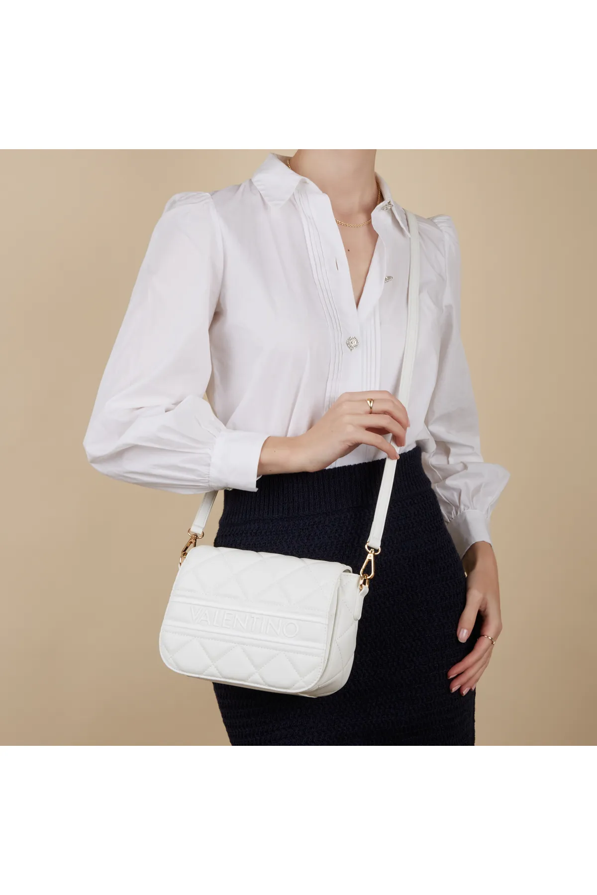 1'ASLAN  Valentino Bags Ada Damen Umhängetasche Weiß Vbs51o09bianco