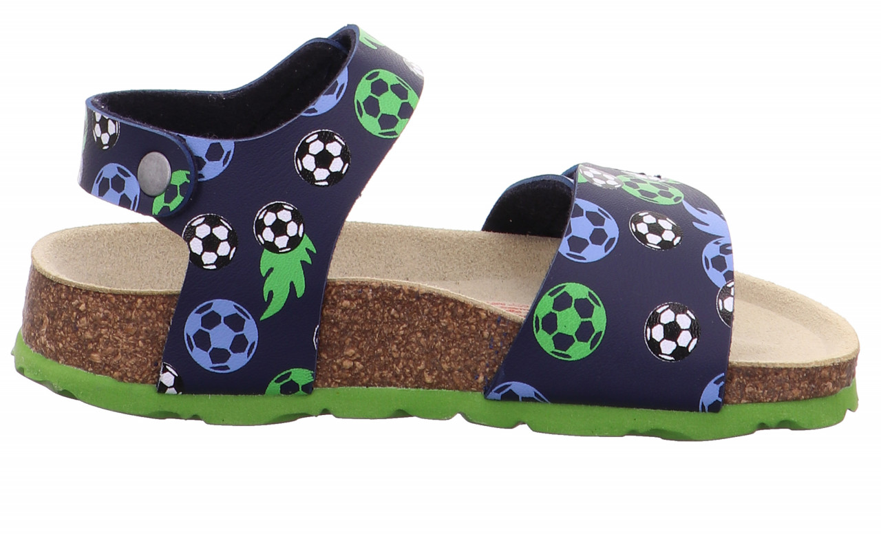 FUSSBETTPANTOFFEL - Blau/GrünSandale mit Klettverschluss