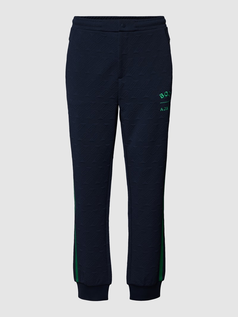 Sweatpants mit Label-Stitching Modell 'Hover' in marineblau