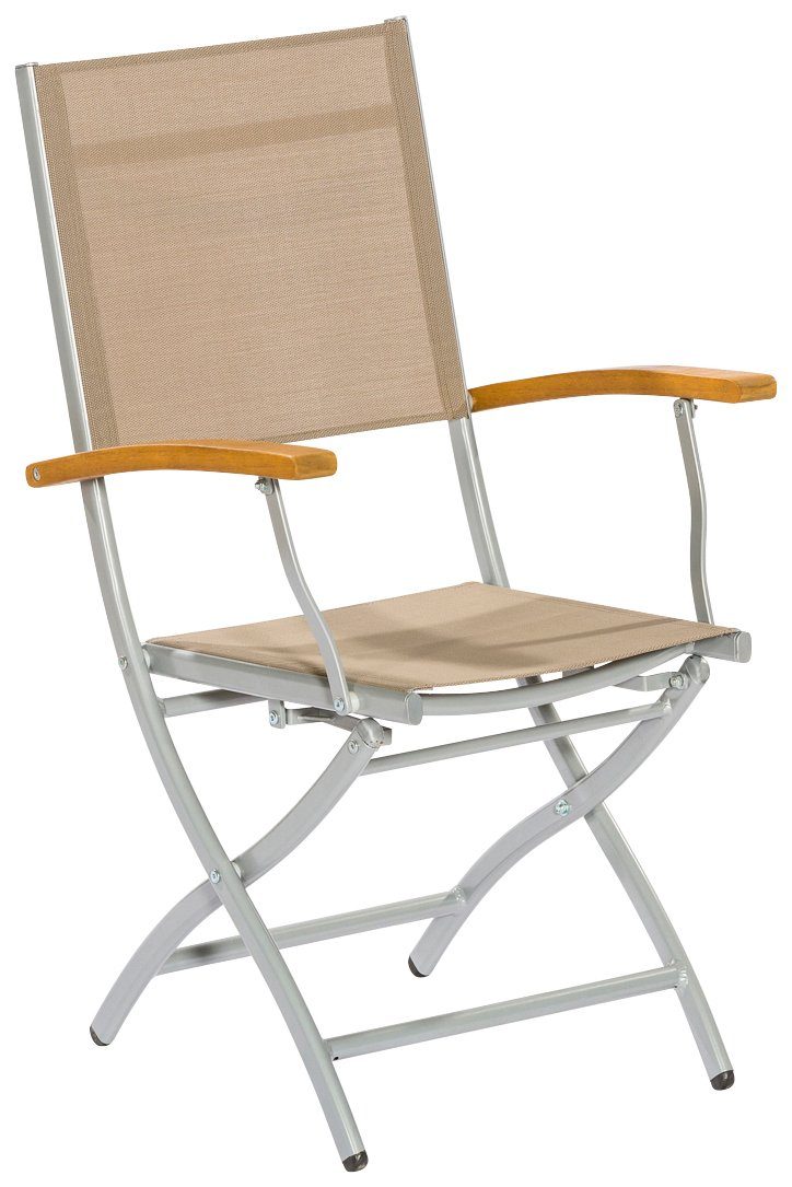 MERXX Gartensessel Naxos (Set, 2-St), 2er Set, Eukalyptusholz/Textil, klappbar, grau