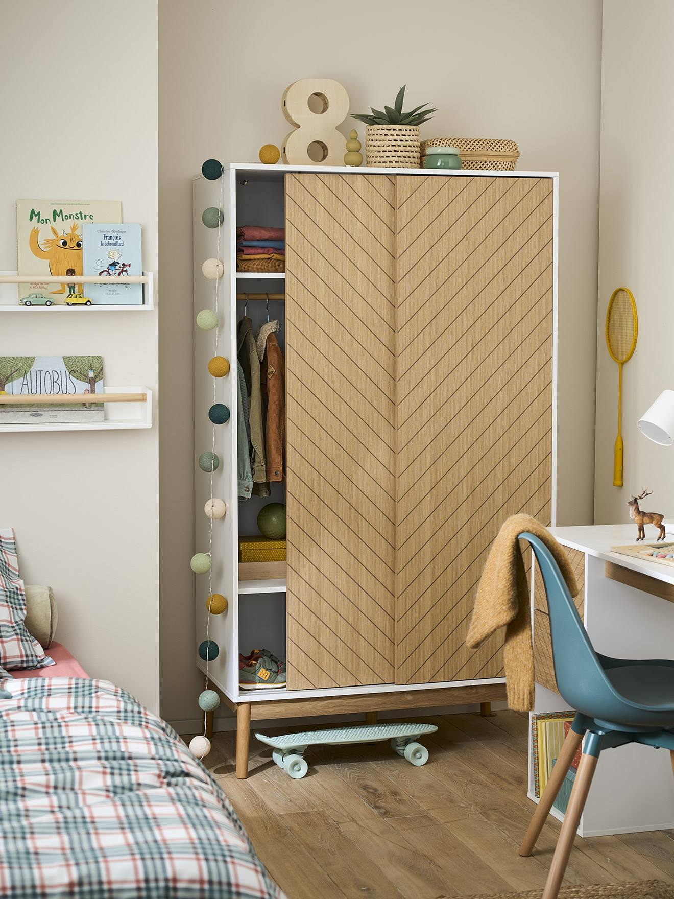 Vertbaudet Kinderzimmer Schrank CHEVRONS - natur