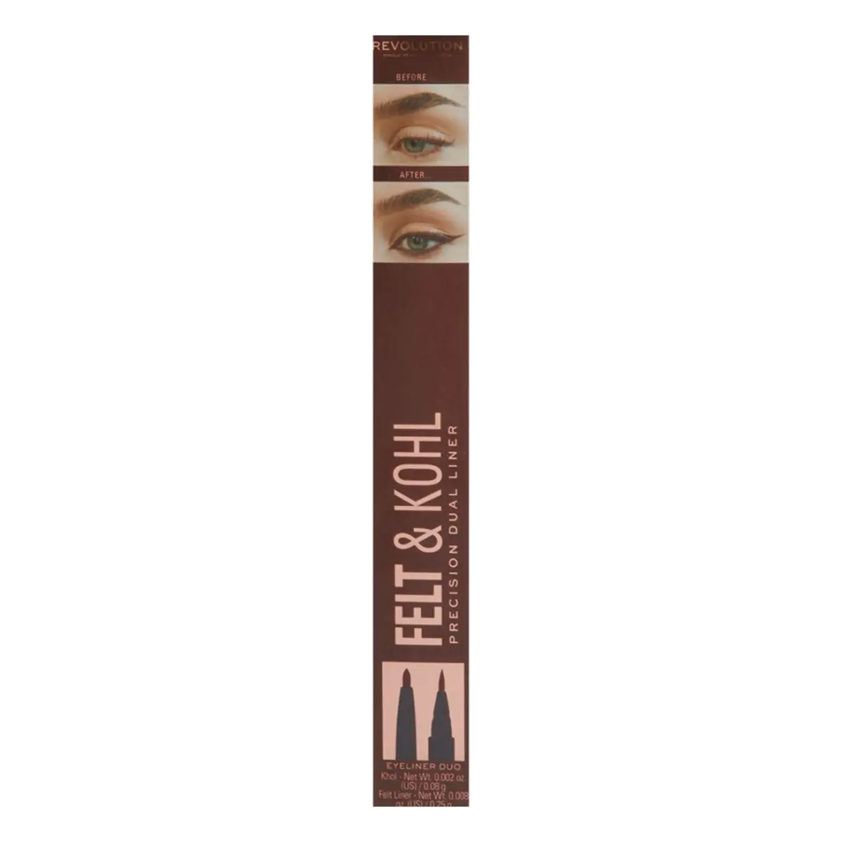 MAKEUP REVOLUTION Felt & Kohl Eyeliner Brun 0,16 g