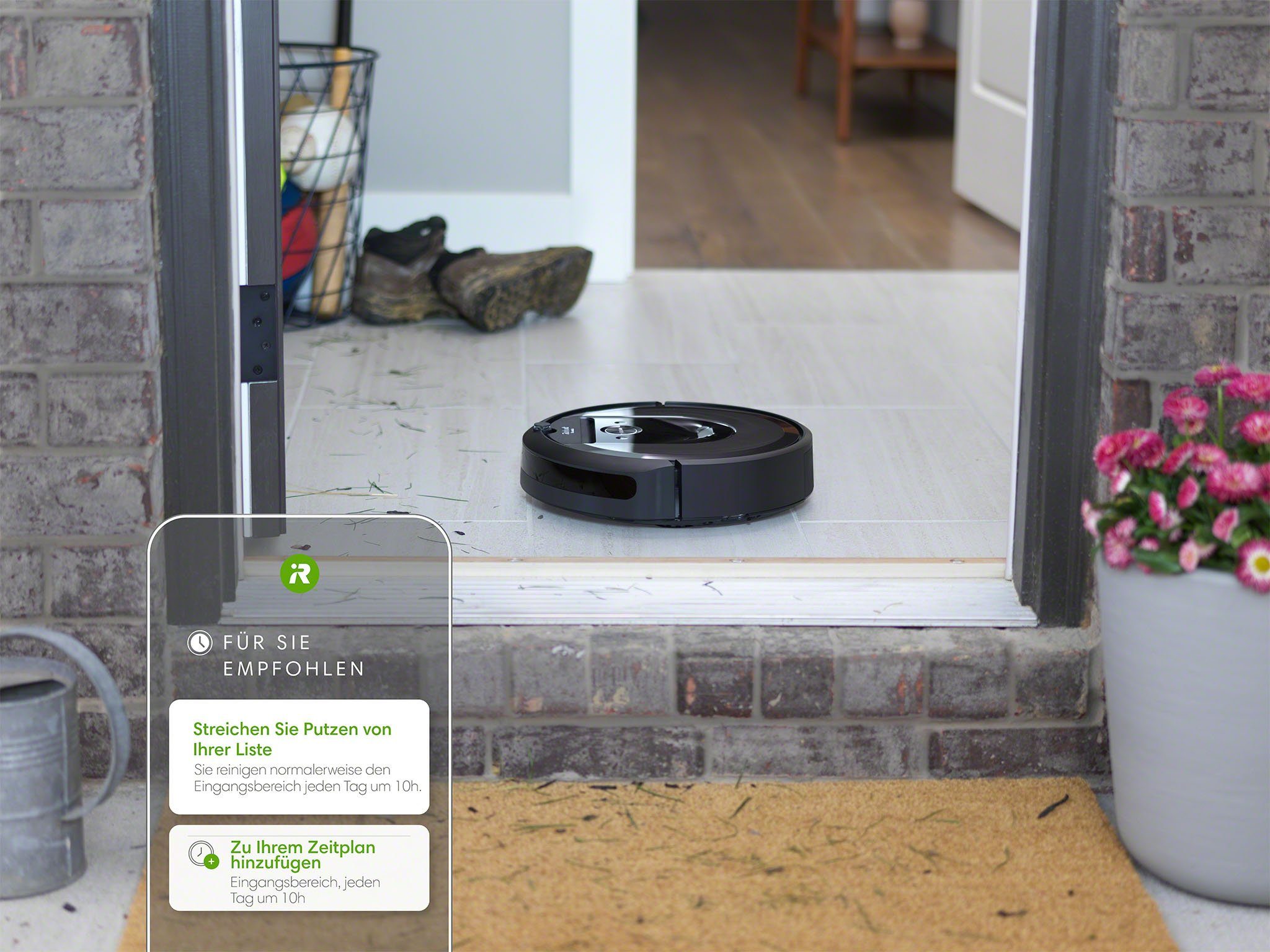 iRobot Saugroboter Roomba i7+ (i7558), mit Beutel, App-/Sprachsteuerung, Einzelraumkaritierung, Autom. Absaugstation