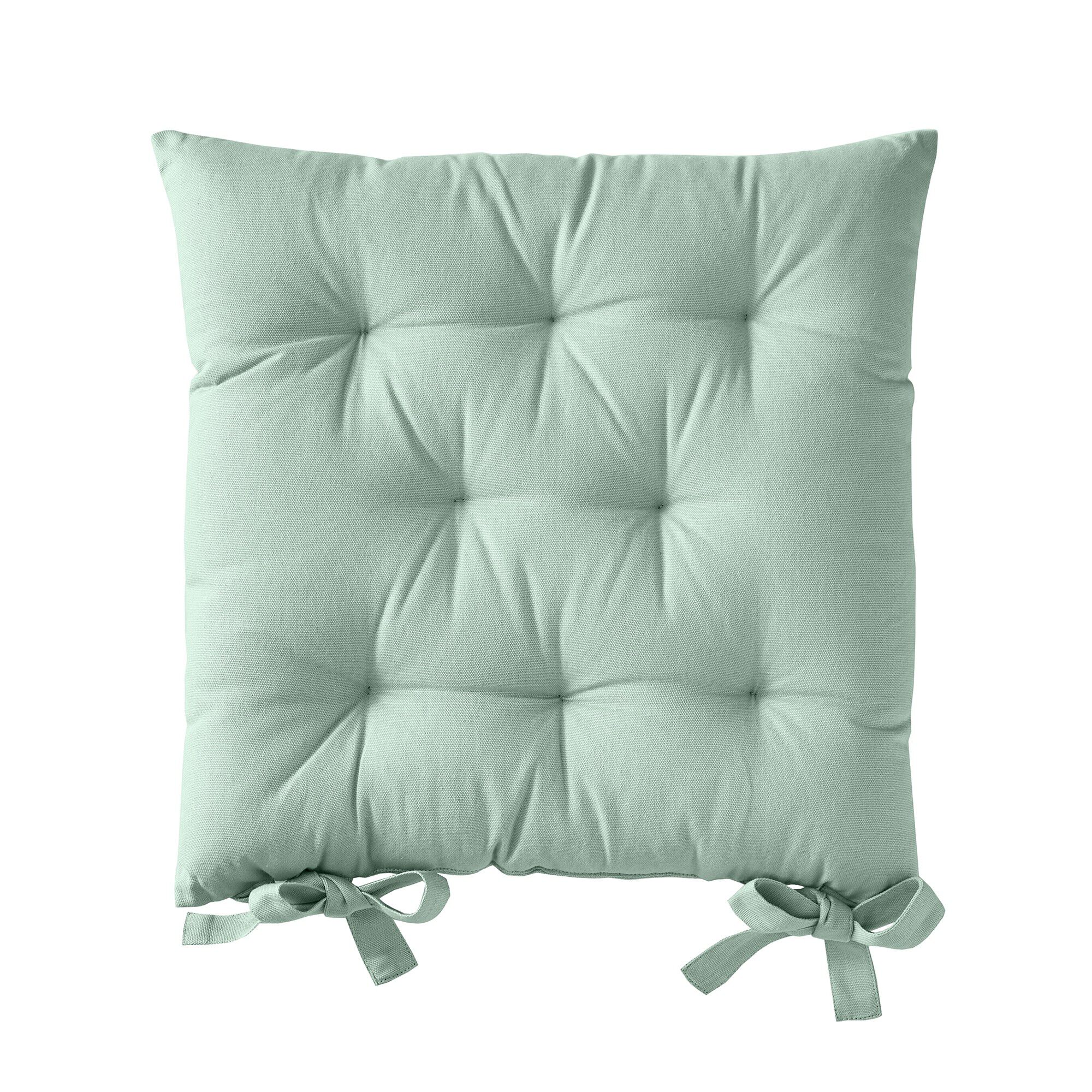 Galette de chaise carrée unie coton bachette