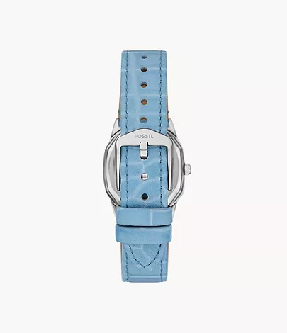Fossil Uhr Harlow 3-Zeiger-Werk Leder hellblau
