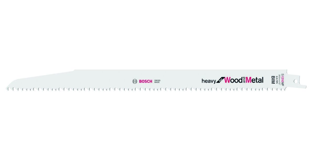Bosch Blue Accessories 2608657612 S1210VF Säbelsägeblatt, schwer, für Holz und Metall, 300 mm, 5 Stück