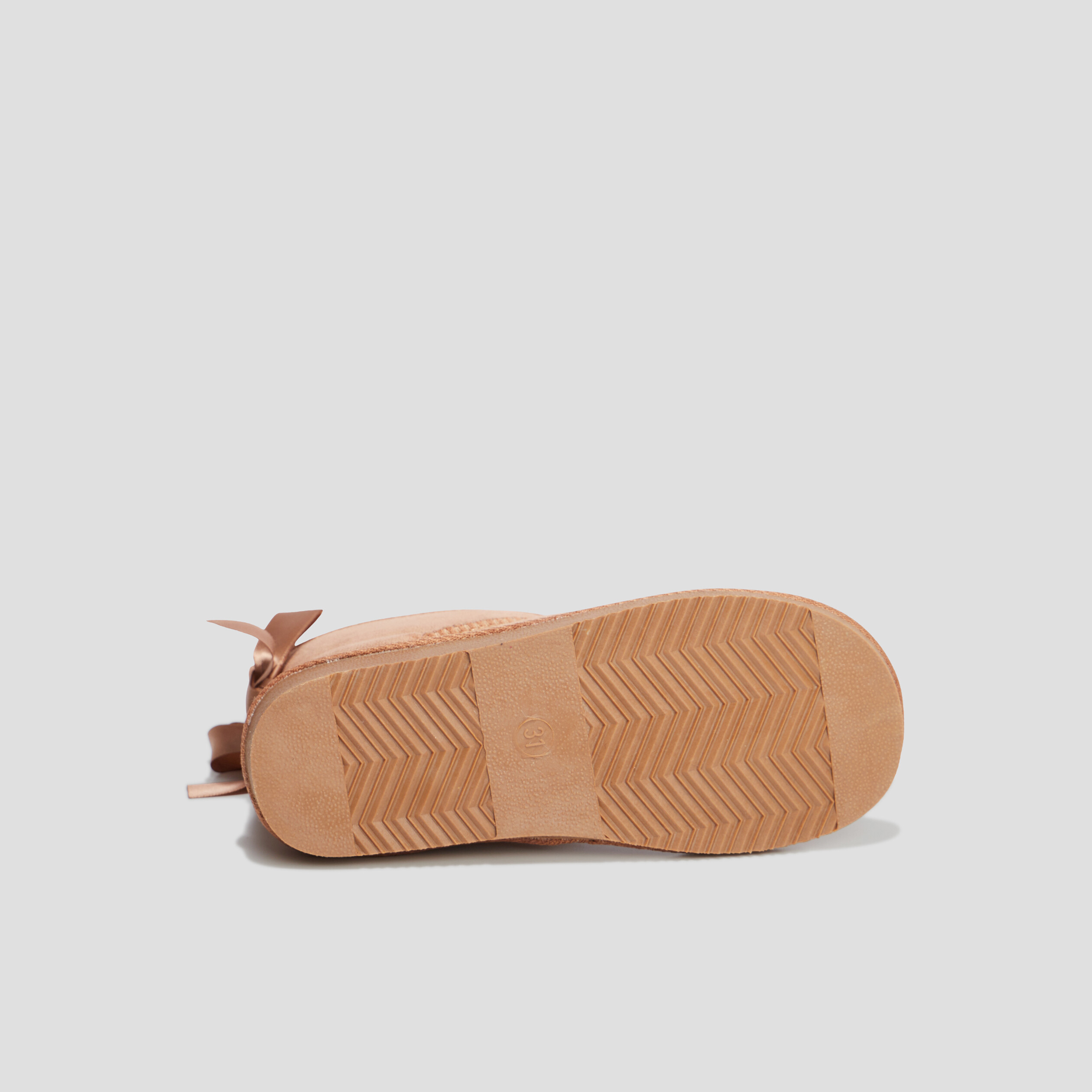 Bottines fourrées avec noeud camel fille | La Halle