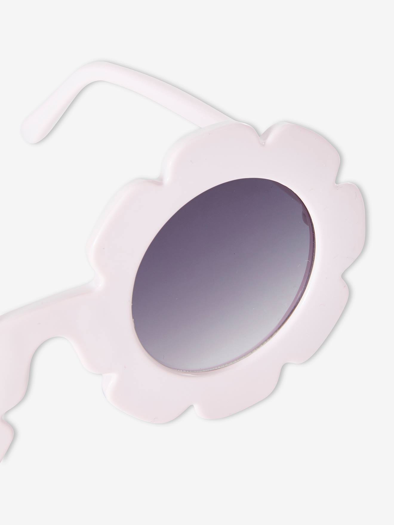 Lunettes de soleil forme fleurs fille rose clair uni