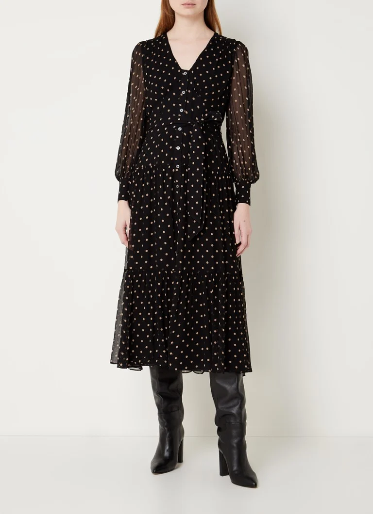 Rochie midi cu buline și curea Whistles