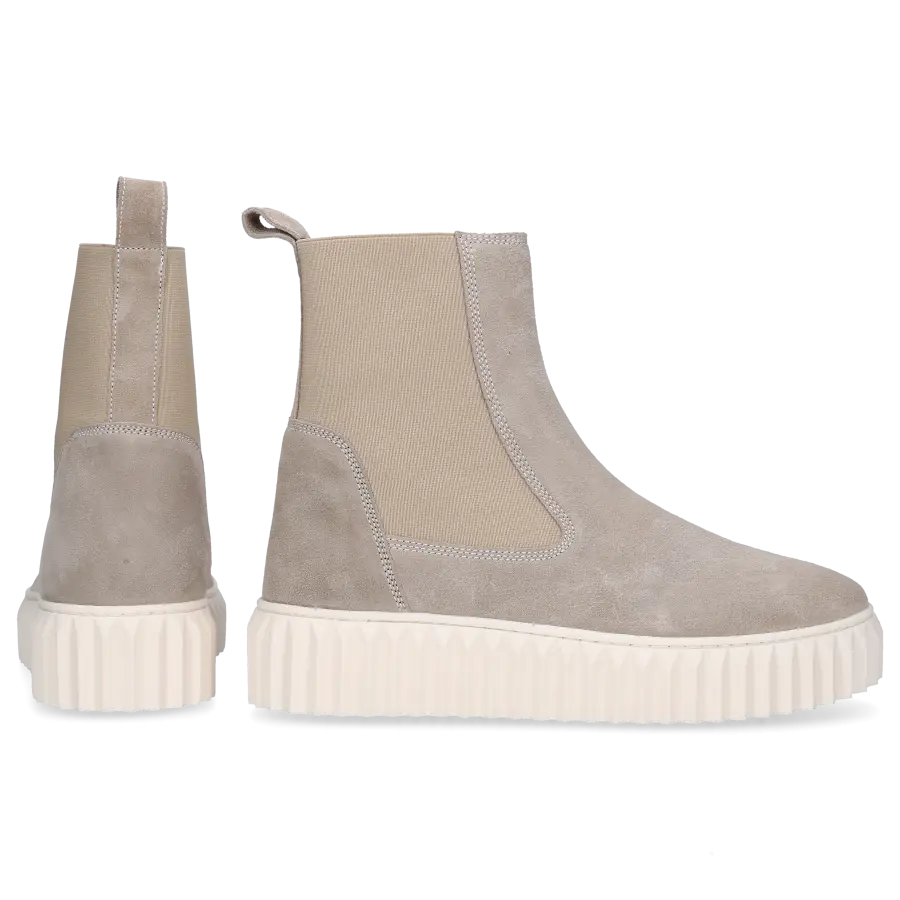 VOILE BLANCHE - Chelsea Boots BETH Veloursleder - beige
