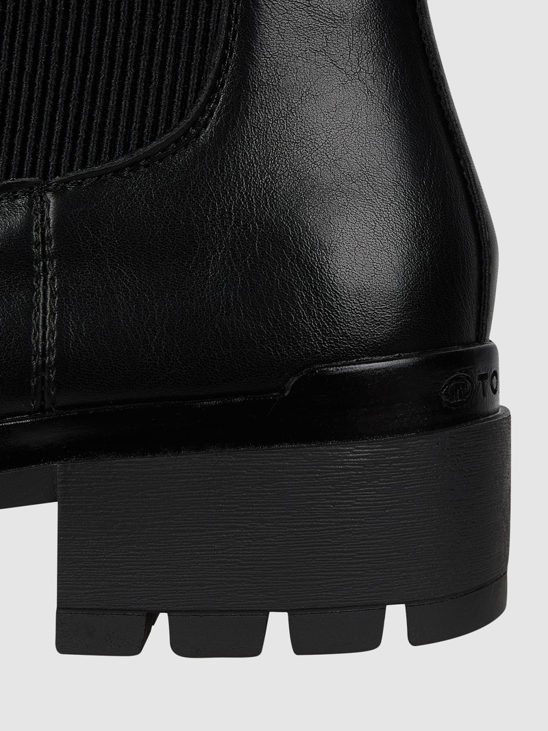 Stiefel in Leder-Optik  in schwarz