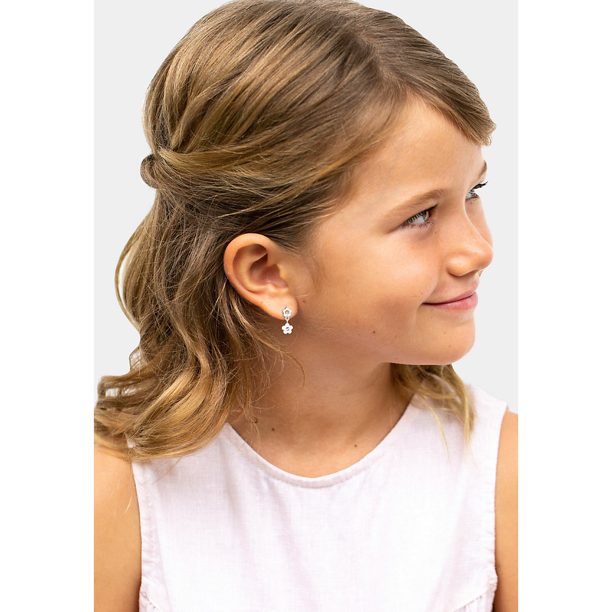 Elli Ohrringe Kinder Ohrhänger Blume Blüte Kristall 925 Silber Ohrstecker