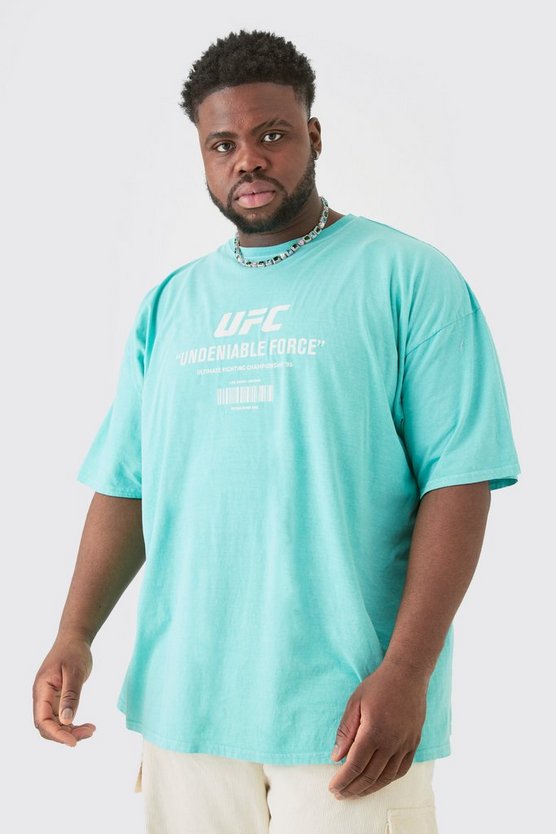 Plus T-Shirt mit lizenziertem Ufc Print in Grün