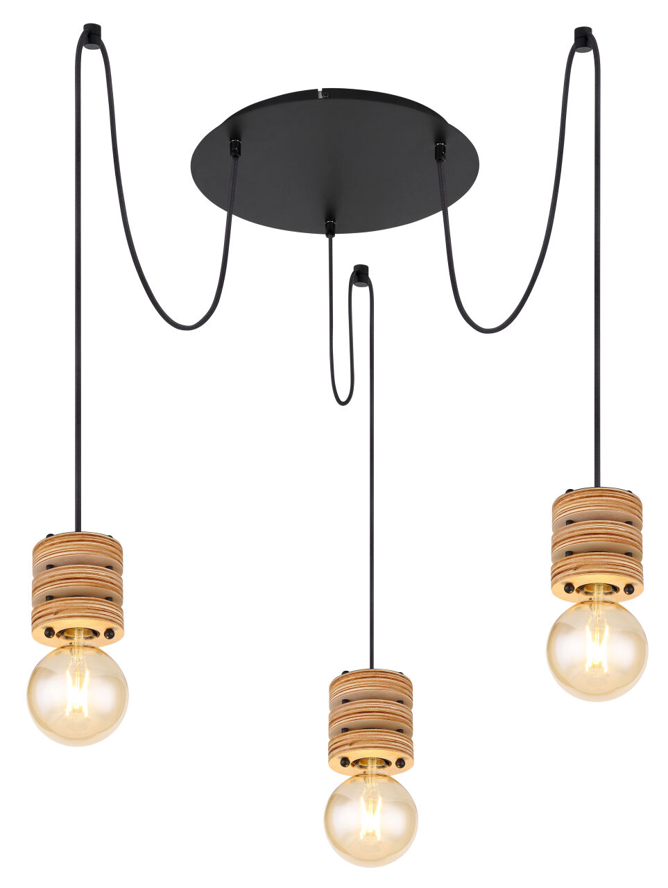 Globo Lighting - ANGELINE - Hängeleuchte Metall schwarz matt, 3x E27
